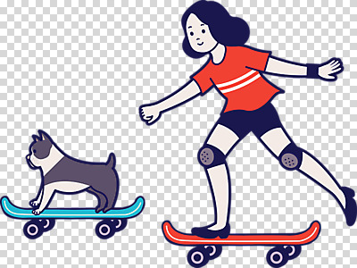 편집 편집이미지 한마리 여자 행복 한명 누끼 반려동물 스케이트보드 강아지 보호장비 즐거움 PNG 반려 편집소스 동물 1 감정 사람 장비 보드_스포츠 개 파일형식