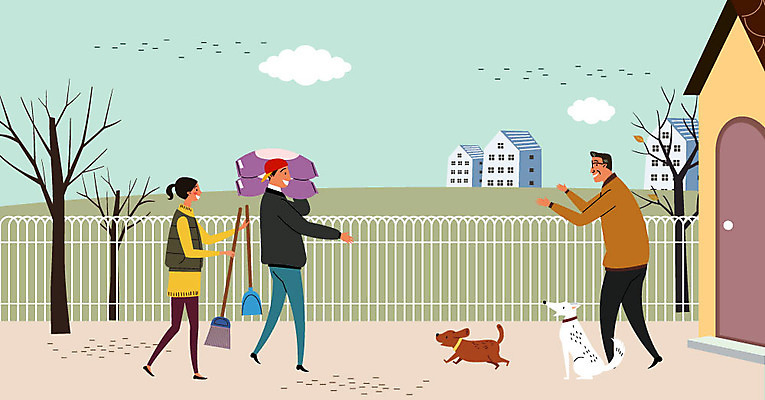 나무 여자 할아버지 남자 두마리 일러스트 따뜻함 사람 성인 세명 울타리 마음 봉사 개 자원봉사자 빗자루 즐거움 사랑나눔 나눔 포대 쓰레받기 개사료 유기견 유기동물 국내일러스트 AI파일 식물 동물 노년 감정 2 포유류 사랑 담장 도움 먹이 청소도구 파일형식 벡터