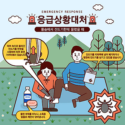 여자 남자 말풍선 일러스트 산 경고 사람 초원 성인 두명 금지 응급 긴급 알코올 돗자리 비누 풀숲 핀셋 안전교육 긴급상황 비상등 소독약 위급 위급상황 응급상황 응급조치 응급치료 진드기 지퍼백 국내일러스트 AI파일 교육 안전 치료 위생용품 도구 해충 숲 패키지 파일형식 벡터