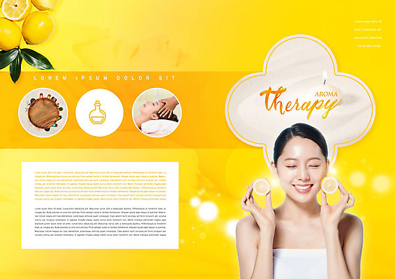 PSD 템플릿 표지디자인 북디자인 출판디자인 여자 내지 리플렛 북커버 팜플렛 20대 성인 뷰티 노란색 한국인 레몬 아로마 상큼 성인여자만 이미지템플릿 컬러 과일 사람 동양인 청년 여자만 성인만 파일형식