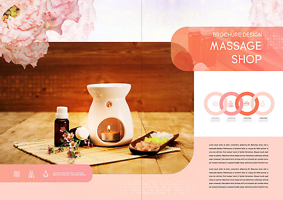 PSD 템플릿 표지디자인 북디자인 출판디자인 꽃 내지 리플렛 분홍색 북커버 팜플렛 사람없음 뷰티 마사지 아로마 아로마테라피 아로마향 이미지템플릿 식물 컬러 테라피 파일형식