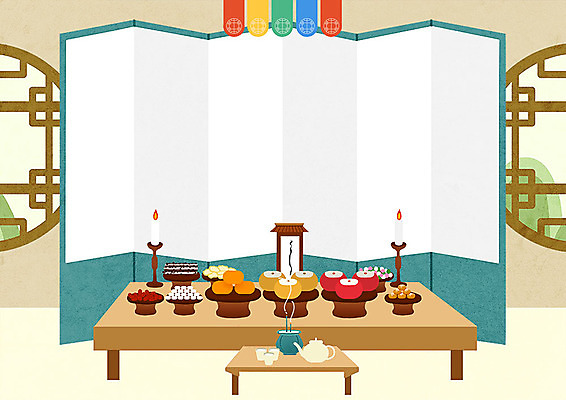 PSD 백그라운드 일러스트 새해 프레임 사람없음 설날 귀여움 제사 병풍 제사상 프레임일러스트 전통프레임 국내일러스트 전통 명절 컨셉 전통의례 파일형식