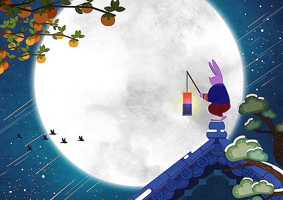 PSD 나무 한마리 백그라운드 일러스트 새해 프레임 사람없음 설날 귀여움 보름달 토끼 감나무 청사초롱 기와지붕 프레임일러스트 전통프레임 국내일러스트 식물 1 전통 명절 컨셉 포유류 지붕 기와 감 반려동물 달 초롱 파일형식