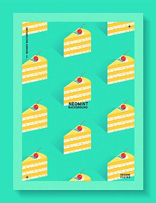 패턴 일러스트 사람없음 유행 케이크 여러개 체리 조각케이크 네오민트 트렌드컬러 국내일러스트 AI파일 컬러 다수 무늬 과일 디저트 민트색 파일형식 벡터