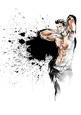 PSD 남자 포즈 몸매관리 일러스트 캘리그라피 근육 붓터치 건강 한명 운동 건강관리 헬스 몸매 번짐 열정 남자한명만 국내일러스트 1 감정 다이어트 관리 사람 남자만 파일형식 효과