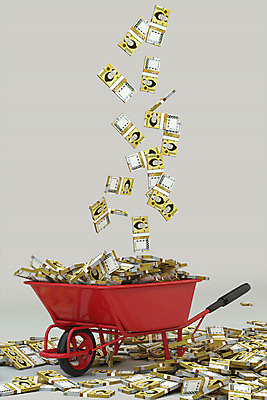 PSD 편집 편집이미지 지폐 돈 사람없음 3D소스 3D 행운 떨어짐 디지털합성 오브젝트 오만원 당첨 외발수레 편집소스 이미지편집 편집3D 컨셉 수레 재산 파일형식