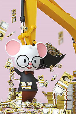 PSD 편집 편집이미지 한마리 지폐 돈 사람없음 3D소스 3D 행운 쥐 포크레인 디지털합성 오브젝트 쥐캐릭터 오만원 당첨 흰쥐 편집소스 경자년 이미지편집 편집3D 1 동물캐릭터 컨셉 중장비 재산 설치류 파일형식 2020년