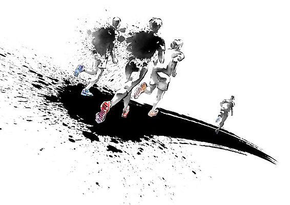 PSD 남자 운동화 신발 일러스트 캘리그라피 붓터치 흑백 사람 여러명 달리기 운동 다리 육상스포츠 번짐 열정 육상선수 마라톤 마라톤선수 국내일러스트 감정 스포츠 다수 모션 운동선수 촬영기법 건강 경기 신체부위 파일형식 효과