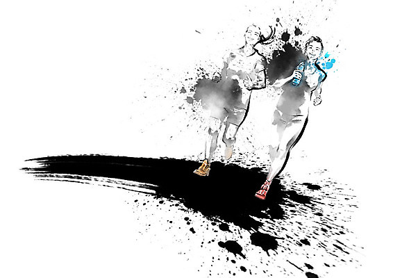 PSD 여자 운동화 신발 일러스트 캘리그라피 붓터치 흑백 사람 두명 달리기 운동 다리 육상스포츠 번짐 열정 육상선수 마라톤 마라톤선수 여자만 국내일러스트 감정 스포츠 모션 운동선수 촬영기법 건강 경기 신체부위 파일형식 효과