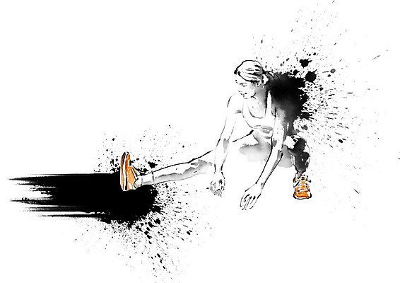 PSD 여자 운동화 신발 일러스트 캘리그라피 붓터치 흑백 한명 사람 달리기 운동 스트레칭 다리 육상스포츠 번짐 열정 육상선수 마라톤 마라톤선수 여자한명만 국내일러스트 1 감정 스포츠 모션 운동선수 촬영기법 건강 경기 신체부위 여자만 파일형식 효과