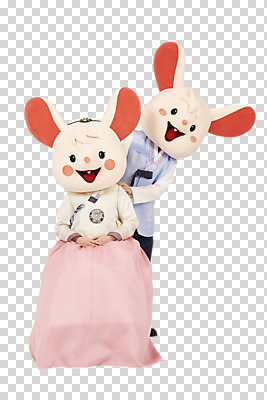전신 편집이미지 여자 명절 남자 새해 서기 누끼 앉기 20대 청년 성인 두명 앞모습 30대 귀여움 한국인 쥐띠 쥐 한복 쥐캐릭터 PNG 동물탈 인형탈 흰쥐 성인만 어깨에손 편집소스 2020년 경자년 한국전통 전통 기념일 뷰포인트 동물캐릭터 컨셉 모션 사람 동양인 장년 십이지신 설치류 전통의상 연도 탈 파일형식