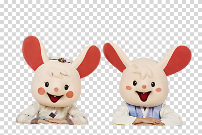 편집이미지 여자 명절 남자 새해 누끼 상반신 20대 청년 성인 두명 앞모습 30대 귀여움 한국인 쥐띠 쥐 한복 쥐캐릭터 PNG 동물탈 인형탈 흰쥐 성인만 편집소스 2020년 경자년 한국전통 전통 기념일 뷰포인트 동물캐릭터 컨셉 사람 동양인 장년 십이지신 설치류 전통의상 연도 탈 파일형식