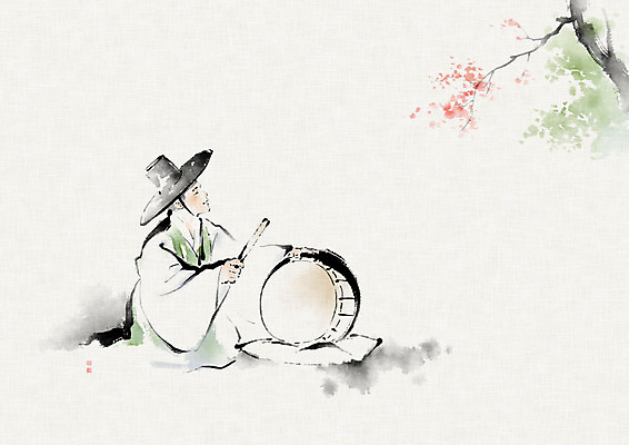 PSD 나무 남자 꽃 일러스트 캘리그라피 붓터치 흑백 한명 사람 전통의상 북 번짐 양반 귀족 남자한복 선비 판소리 남자한명만 국내일러스트 갓모자 식물 모자_잡화 1 전통 타악기 전통소품 촬영기법 한복 전통공연 신분 남자만 파일형식 효과