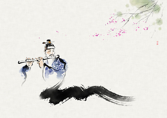 PSD 열매 남자 일러스트 캘리그라피 붓터치 흑백 한명 사람 나뭇가지 전통의상 번짐 머리장식 상투 양반 귀족 남자한복 대금 선비 남자한명만 국내일러스트 갓모자 나무 식물 모자_잡화 1 전통 전통소품 촬영기법 국악기 장식 한복 목관악기 신분 남자만 파일형식 효과