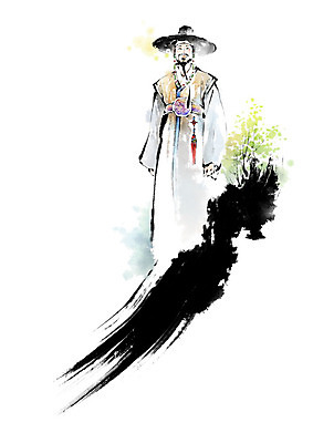 PSD 나무 남자 일러스트 캘리그라피 붓터치 흑백 한명 사람 전통의상 노리개 번짐 양반 귀족 남자한복 선비 남자한명만 국내일러스트 갓모자 식물 모자_잡화 1 전통 전통소품 촬영기법 한복 신분 남자만 파일형식 효과