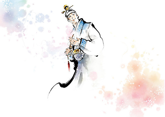 PSD 남자 일러스트 캘리그라피 붓터치 흑백 한명 사람 부채 전통의상 번짐 머리장식 상투 양반 귀족 남자한복 선비 남자한명만 국내일러스트 갓모자 모자_잡화 1 전통 전통소품 촬영기법 장식 한복 신분 남자만 파일형식 효과