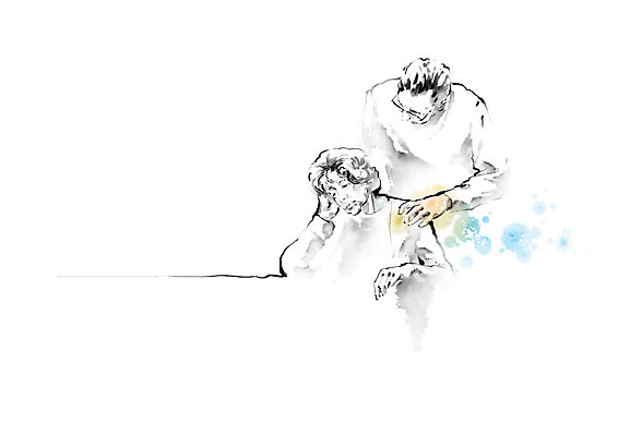 PSD 여자 노년 남자 일러스트 캘리그라피 응원 붓터치 흑백 따뜻함 사람 노부부 마음 번짐 격려 위로 국내일러스트 부부 감정 모션 촬영기법 성인 파일형식 효과