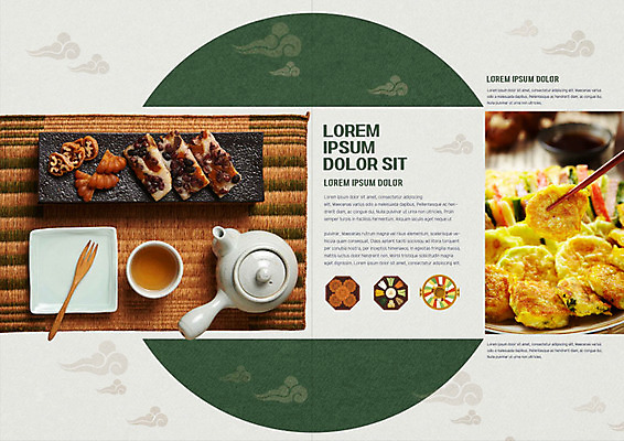 PSD 템플릿 표지디자인 북디자인 출판디자인 명절 내지 한식 음식 리플렛 북커버 떡 팜플렛 사람없음 초록색 설날 차 전 다식 풍요 이미지템플릿 전통 기념일 음료 컬러 컨셉 파일형식