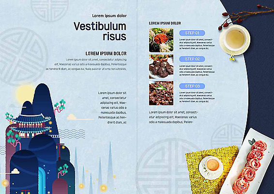 PSD 템플릿 표지디자인 북디자인 출판디자인 명절 내지 한식 음식 리플렛 북커버 기와집 팜플렛 사람없음 파란색 설날 궁전 비빔밥 불고기 떡갈비 이미지템플릿 전통 기념일 컬러 고건축 한옥 파일형식