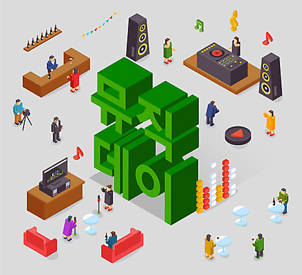 기념일 음악 일러스트 사람모양 주류 타이포그라피 한글 사람없음 소파 스피커 DJ 마이크 클럽 아이소메트릭 노래방 디제잉 뮤직데이 음향감독 국내일러스트 AI파일 모양 직업 문자 음료 음향기기 의자 문화예술 이벤트 파일형식 벡터