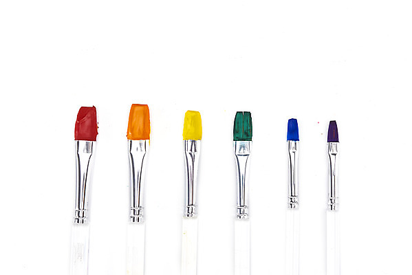 포토 JPG 스튜디오촬영 실내 미술 사람없음 하이앵글 컬러풀 여러개 물감 붓 오브젝트 흰배경 그림 일렬 미술교육 창의력 창의성 플랫레이 국내포토 교육 뷰포인트 컬러 다수 백그라운드 문화예술 내부 미술도구 흰색 플랫 파일형식