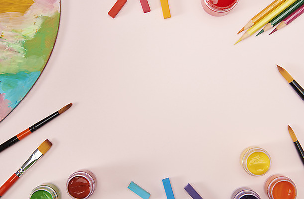 포토 JPG 스튜디오촬영 색연필 실내 미술 사람없음 하이앵글 컬러풀 여러개 물감 붓 팔레트 오브젝트 그림 미술교육 파스텔 창의력 창의성 포스터물감 플랫레이 카피스페이스 국내포토 교육 뷰포인트 컬러 다수 문화예술 학용품 내부 공백 미술도구 플랫 파일형식