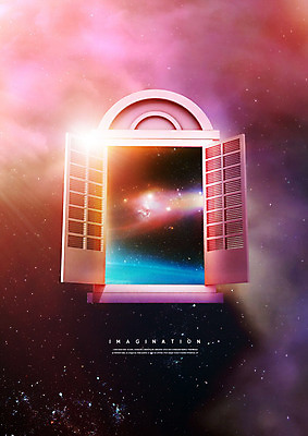 PSD 편집이미지 별 창문 상상 하늘 사람없음 우주 행성 신비 상상력 카피스페이스 초현실주의 이미지편집 자연요소 컨셉 공백 파일형식