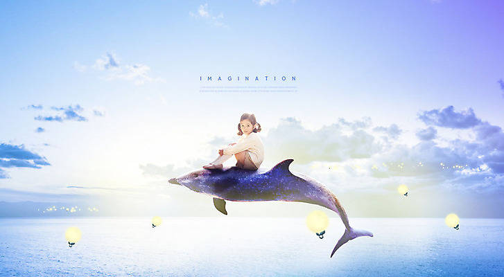 PSD 구름 편집이미지 여자 어린이 바다 상상 하늘 조명 한명 소녀 파란색 한국인 비행 신비 돌고래 상상력 소녀한명만 카피스페이스 초현실주의 이미지편집 자연요소 1 컬러 컨셉 포유류 사람 동양인 수중동물 공백 여자한명만 소녀만 파일형식