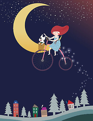 나무 동물 라이프스타일 별 일러스트 상상 동화 한명 사람 소녀 건물 친구 반짝임 판타지 컬러풀 자전거 꿈 야간 초승달 소녀한명만 동심 국내일러스트 AI파일 자연요소 식물 1 건축물 여자 어린이 컬러 관계 모션 생활 바이크 달 여자한명만 소녀만 파일형식 벡터