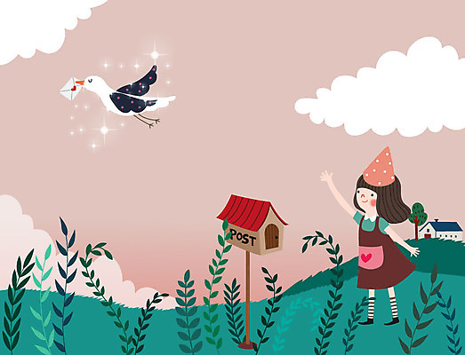 동물 구름 라이프스타일 일러스트 상상 조류 동화 주택 한명 사람 소녀 초원 친구 반짝임 판타지 컬러풀 꿈 우체통 풀잎 소녀한명만 동심 국내일러스트 AI파일 자연요소 1 여자 어린이 컬러 잎 관계 모션 건물 생활 풀_식물 여자한명만 소녀만 파일형식 벡터