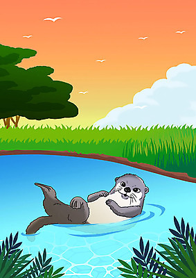 PSD 나무 한마리 호수 야생동물 일러스트 자연 초원 사람없음 노을 풀 보호 동물보호 수달 야생동물보호 국내일러스트 자연요소 식물 동물 1 컨셉 사회이슈 생태계 파일형식