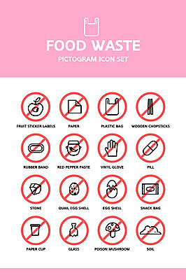아이콘 종이 스티커 과일 유리 봉투 사람없음 픽토그램 알약 라벨 과자 흙 금지 돌_바위 고무줄 종이컵 계란껍데기 픽토그램아이콘 비닐 메추리알 나무젓가락 독버섯 비닐장갑 음식물쓰레기 2D아이콘 AI파일 장갑 젓가락 재질 디저트 프레임 컵 약 계란 알 버섯 쓰레기 일회용 파일형식 벡터