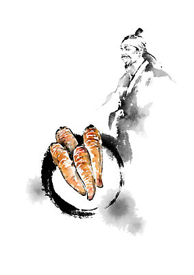 PSD 남자 채소 일러스트 캘리그라피 붓터치 흑백 한명 사람 농작물 당근 기쁨 농부 한복 번짐 신토불이 남자한명만 로컬푸드 국내일러스트 직업 1 한국전통 감정 농업 뿌리채소 촬영기법 농산물 전통의상 남자만 파일형식 효과