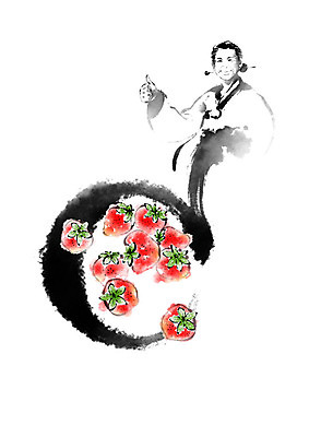 PSD 여자 채소 일러스트 캘리그라피 딸기 붓터치 흑백 한명 사람 농작물 기쁨 한복 주부 번짐 신토불이 여자한명만 로컬푸드 국내일러스트 1 한국전통 감정 농업 과일 촬영기법 농산물 전통의상 여자만 파일형식 효과