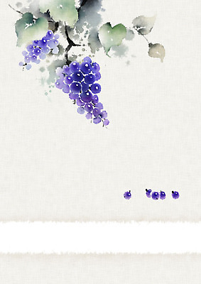 PSD 과일 일러스트 포도 나뭇잎 수채화 사람없음 보라색 나뭇가지 신선 달콤 번짐 포도알 포도잎 포도줄기 화선지 국내일러스트 나무 줄기 컬러 잎 맛 한지 파일형식 효과