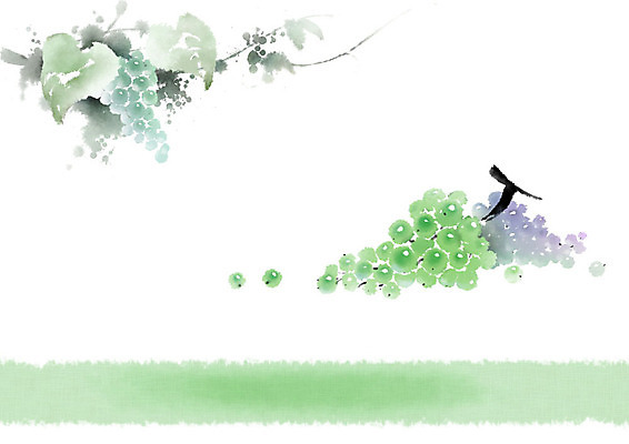 PSD 과일 일러스트 포도 나뭇잎 수채화 사람없음 초록색 나뭇가지 신선 달콤 청포도 번짐 포도잎 포도줄기 화선지 국내일러스트 나무 줄기 컬러 잎 맛 한지 파일형식 효과