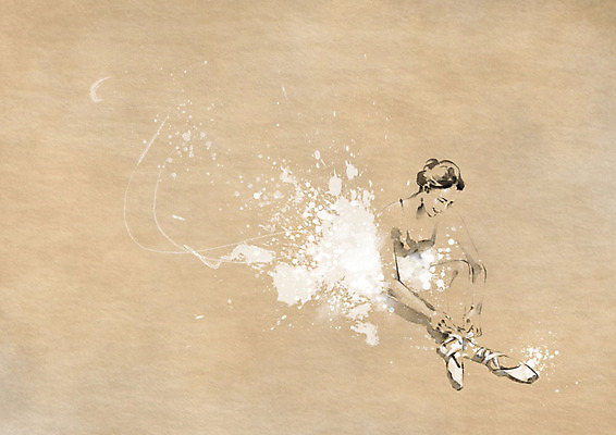 PSD 여자 일러스트 캘리그라피 붓터치 한명 갈색 발레 발레리나 번짐 발레동작 베이지색 여자한명만 국내일러스트 1 컬러 포즈 사람 춤 여자만 파일형식 효과