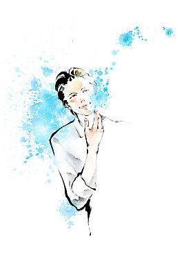 PSD 남자 일러스트 캘리그라피 붓터치 한명 파란색 뷰티 화장품 즐거움 번짐 무스 남자한명만 그루밍족 국내일러스트 1 감정 컬러 사람 남자만 파일형식 효과