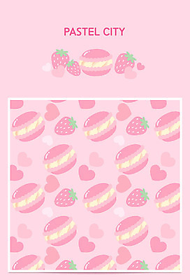 분홍색 백그라운드 패턴 그래픽백그라운드 일러스트 딸기 사람없음 여러개 하트 달콤 마카롱 파스텔톤 국내일러스트 AI파일 모양 컬러 다수 무늬 과일 디저트 그래픽 맛 파일형식 벡터