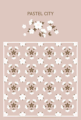 꽃 백그라운드 패턴 그래픽백그라운드 일러스트 사람없음 갈색 여러개 목화꽃 파스텔톤 국내일러스트 AI파일 식물 컬러 다수 무늬 그래픽 파일형식 벡터