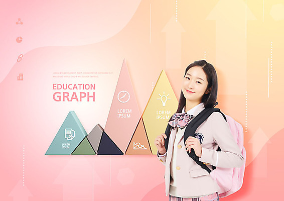 PSD 편집이미지 여자 교육 교복 분홍색 청소년 그래프 책가방 한명 미소 상반신 10대 한국인 스마트 청소년교육 에듀 에듀케이션 십대여자한명만 카피스페이스 스쿨팩 이미지편집 1 옷 컬러 컨셉 가방 표정 사람 동양인 공백 여자한명만 십대여자만 파일형식