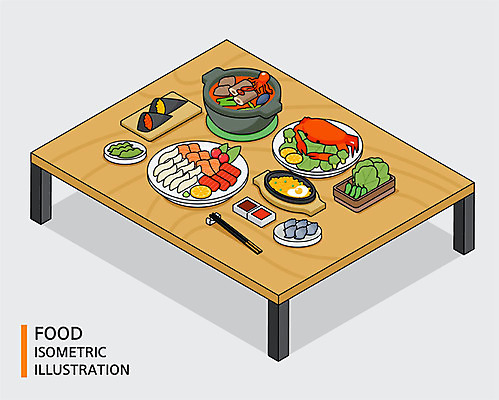 그릇 식기 음식 일러스트 젓가락 식탁 치즈 옥수수 사람없음 컬러풀 해물요리 회 소스 소라 해산물 해물탕 아이소메트릭 꽃게찜 쌈채소 알밥 젓가락받침대 국내일러스트 AI파일 컬러 채소 탁자 밥 어패류 유제품 곡류 수저 양념 수저받침대 파일형식 벡터