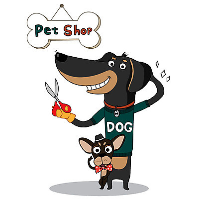 동물 한마리 두마리 일러스트 가위 사람없음 반려동물 컬러풀 귀여움 강아지 애견미용 애완동물가게 국내일러스트 AI파일 1 컬러 컨셉 2 문구용품 뷰티 상점 개 파일형식 벡터