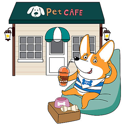 동물 한마리 음료 쿠션 일러스트 조명 사람없음 반려동물 컬러풀 귀여움 강아지 개껌 개밥그릇 애견카페 국내일러스트 AI파일 1 그릇 컬러 컨셉 카페 개 애견용품 파일형식 벡터