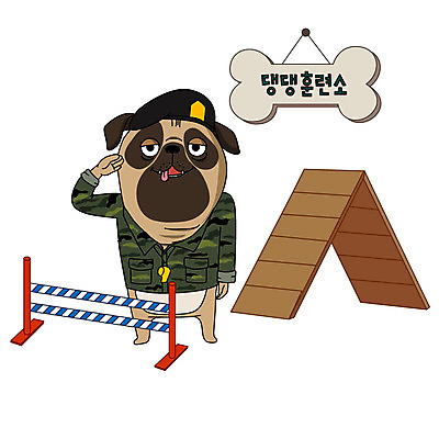 동물 한마리 일러스트 사람없음 반려동물 컬러풀 귀여움 판넬 강아지 장애물 연습 군복 애견훈련소 국내일러스트 AI파일 1 컬러 컨셉 유니폼 개 파일형식 벡터 애견훈련