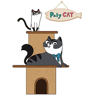 동물 두마리 일러스트 사람없음 반려동물 컬러풀 귀여움 고양이 캣타워 반려묘 애묘용품 캣하우스 국내일러스트 반려용품 AI파일 컬러 컨셉 2 포유류 오브젝트 파일형식 벡터