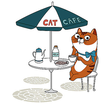 동물 한마리 리본 의자 일러스트 탁자 주전자 어류 사람없음 반려동물 컬러풀 귀여움 고양이 카페 우유 파라솔 커피잔 반려묘 애묘카페 국내일러스트 AI파일 1 커피 컬러 가구 컨셉 포유류 주방용품 잔 유제품 상점 수중동물 파일형식 벡터
