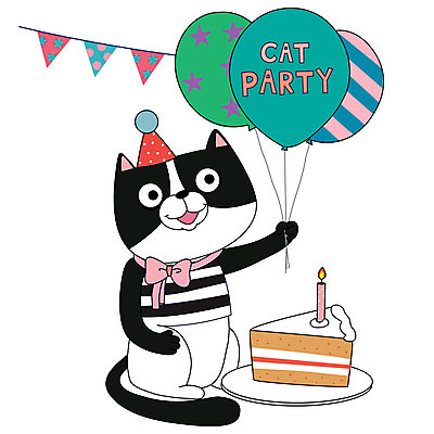 동물 한마리 리본 일러스트 촛불 사람없음 반려동물 컬러풀 귀여움 고양이 고깔모자 생일파티 생일 생일케이크 풍선 가랜드 반려묘 국내일러스트 AI파일 모자_잡화 1 기념일 컬러 컨셉 초 포유류 케이크 파티용품 파일형식 벡터