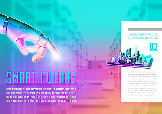 PSD 템플릿 표지디자인 북디자인 출판디자인 산업 내지 리플렛 북커버 미래 빌딩 팜플렛 사람없음 건물 컬러풀 스마트 로봇 로봇팔 미래산업 이미지템플릿 건축물 컬러 컨셉 파일형식