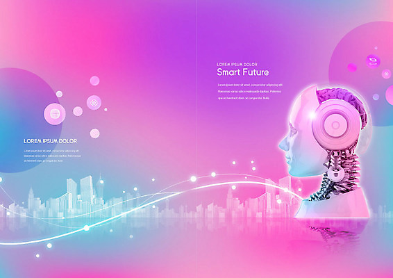 PSD 템플릿 표지디자인 북디자인 출판디자인 표지 산업 리플렛 분홍색 북커버 미래 빌딩 팜플렛 사람없음 건물 스마트 로봇 미래산업 AI_인공지능 이미지템플릿 건축물 컬러 컨셉 파일형식